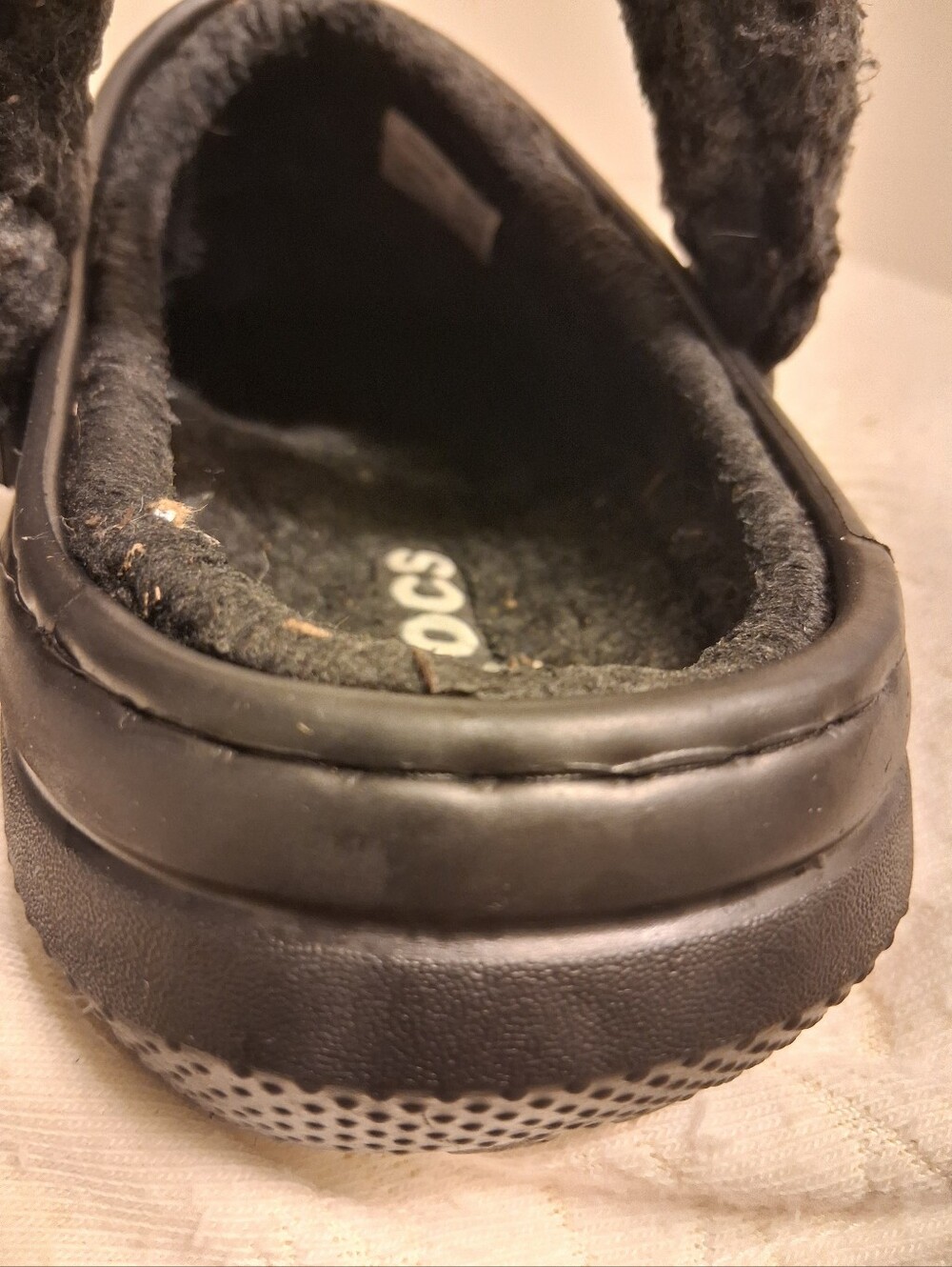 Crocs Womens Classic Lined Clog - Black Size Mens 7, Womens 9 - Picture 10 of 16